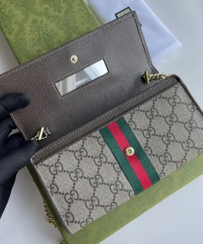 GUCCI OPHIDIA GG CHAIN WALLET - top-grade luxury bag dupe