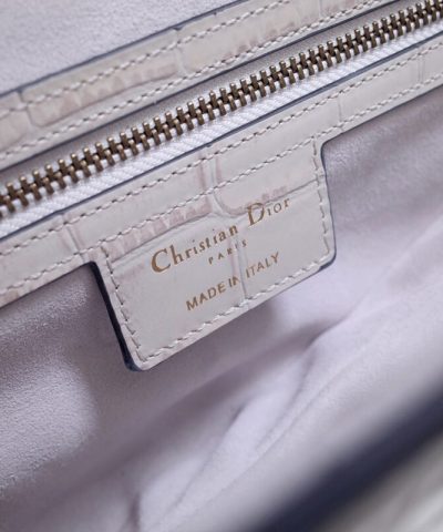 Replica Dior Saddle Bag Crocodile White