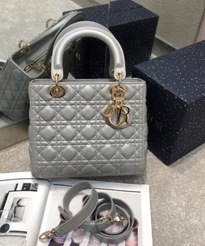 Replica Lady Dior Large Silver - elite factory replica handbag