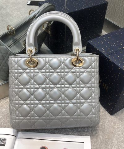 Replica Lady Dior Large Silver