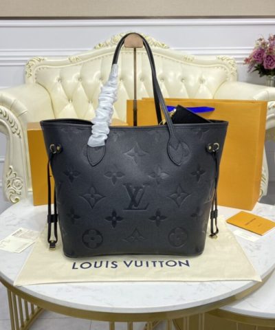 Replica Louis Vuitton Neverfull MM Full Black - high-end replica designer purse