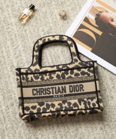 Replica Dior Tote Book Mini Leopard - high-end replica designer purse