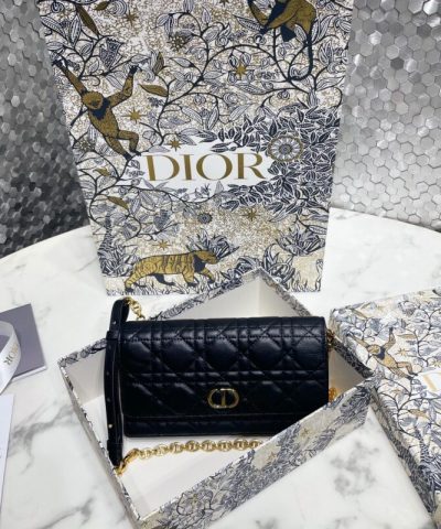Replica Dior Miss Caro Pouch Black