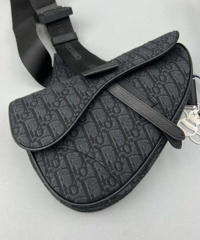 Replica Dior Saddle Bag Oblique Black - high-quality designer bag dupe