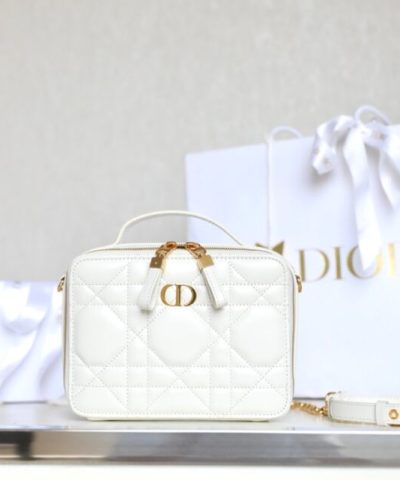 Replica Dior Caro Box Bag White - top-grade luxury bag dupe