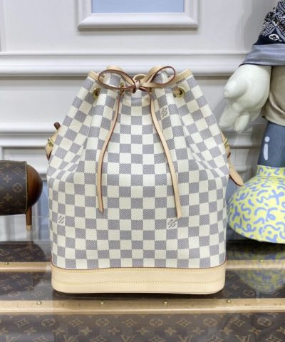 Replica Louis Vuitton Noe Bucket White Grid MM