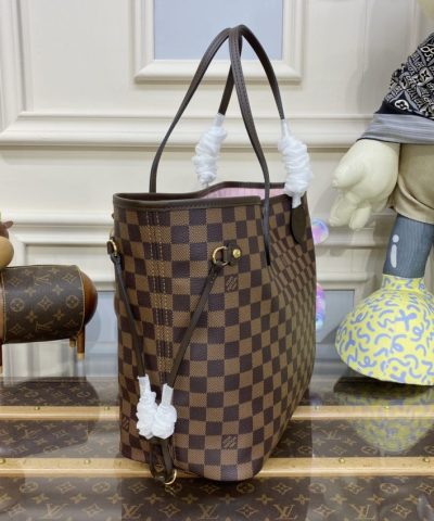 Replica Louis Vuitton Neverfull MM Grid Pink Inside