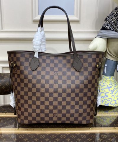 Replica Louis Vuitton Neverfull MM Grid Pink Inside - high-quality designer bag dupe