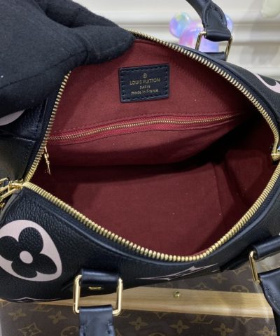 Replica Louis Vuitton Speedy Bandouliere 25 Black – Pink - premium superclone handbag