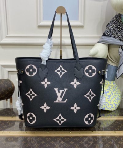 Replica Louis Vuitton Neverfull MM Black Pink