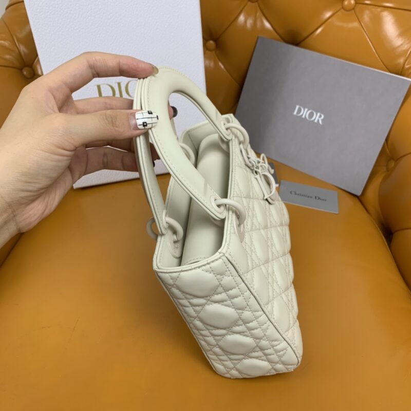 Replica Lady Dior Matte White Abc - 1:1 premium replica handbag