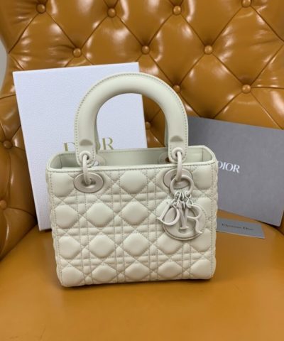 Replica Lady Dior Matte White Abc - 1:1 premium replica handbag