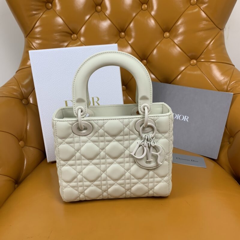 Replica Lady Dior Matte White Abc - 1:1 premium replica handbag