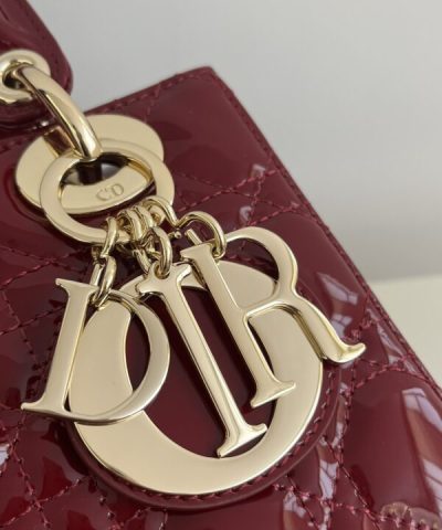 Replica Lady Dior Patent Red - premium superclone handbag