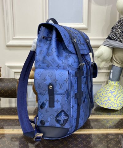 Replica Louis Vuitton Christopher Backpack Blue 2