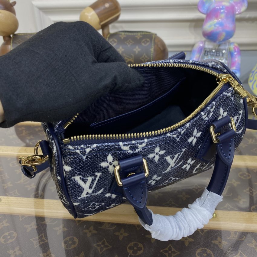 Replica Louis Vuitton Speedy Bandouliere Blue Denim - affordable luxury replica bag