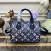 Replica Louis Vuitton Speedy Bandouliere Blue Denim - high-quality designer bag dupe