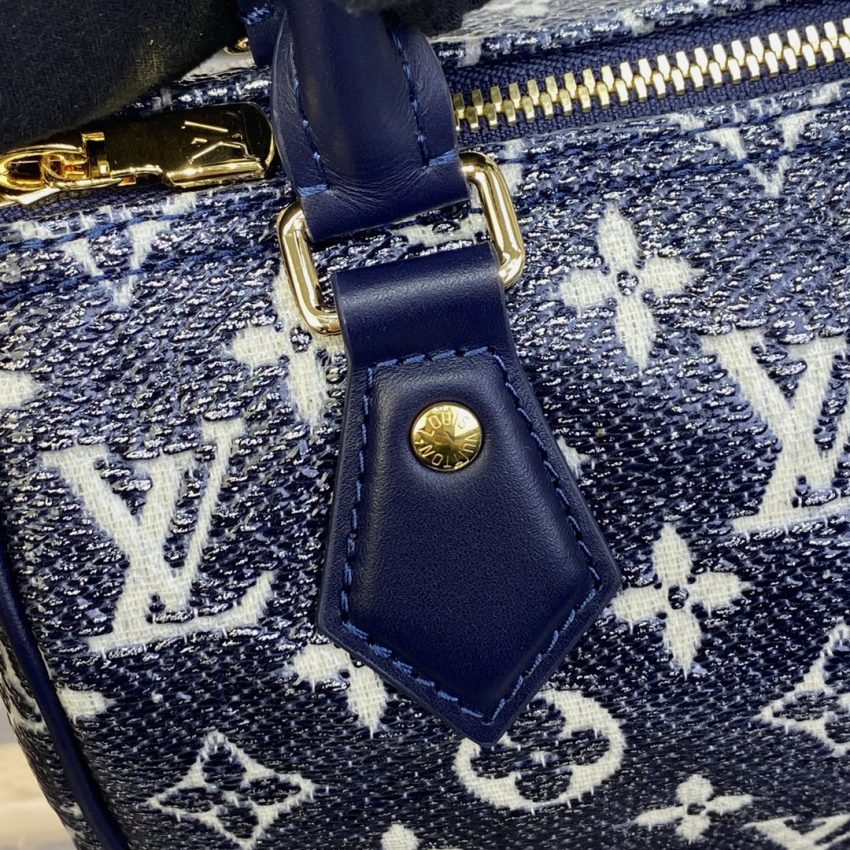 Replica Louis Vuitton Speedy Bandouliere Blue Denim
