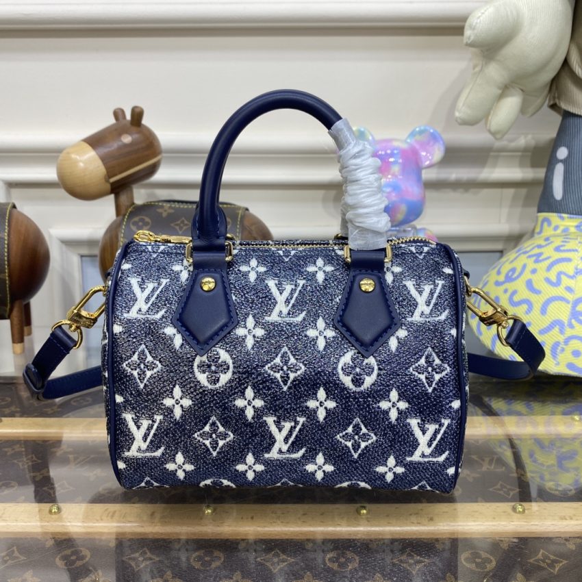 Replica Louis Vuitton Speedy Bandouliere Blue Denim