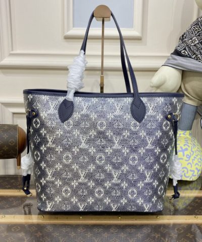 Replica Louis Vuitton Neverfull MM Denim Blue - 1:1 premium replica handbag