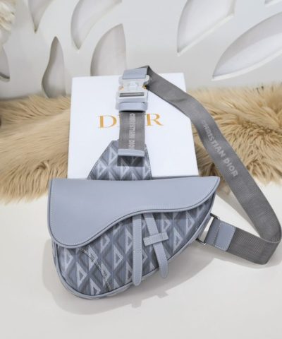 Replica Dior Saddle Bag Diamong Grey - designer handbag clone