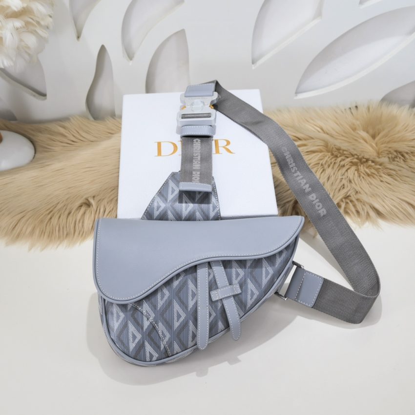 Replica Dior Saddle Bag Diamong Grey - designer handbag clone