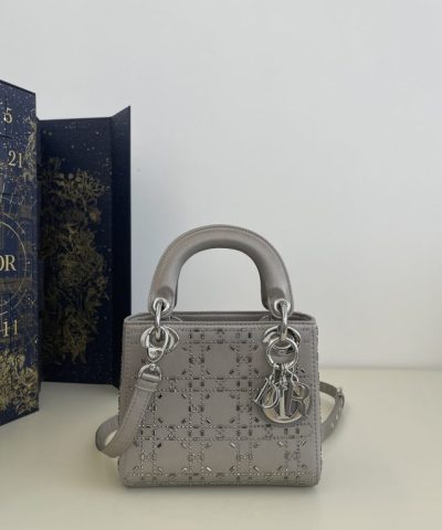 Replica Lady Dior Mini Satin Grey