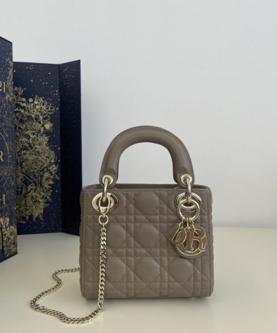 Lady Dior Mini Dark Beige - designer handbag clone