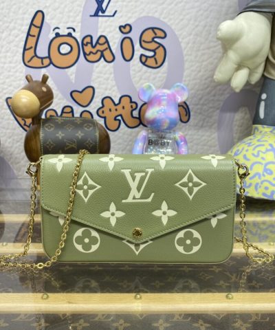 Replica Louis Vuitton Félicie Pochette Green - high-end replica designer purse