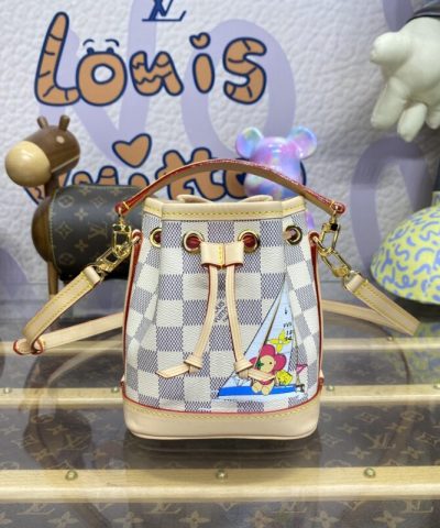 Replica Louis Vuitton Nano Noe White Grid