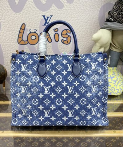 Replica LV Onthego Blue Denim