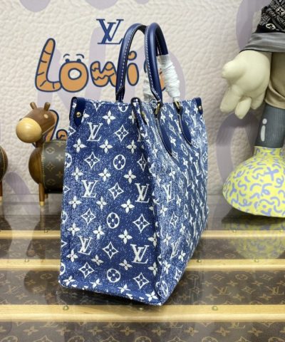 Replica LV Onthego Blue Denim - high-end replica designer purse