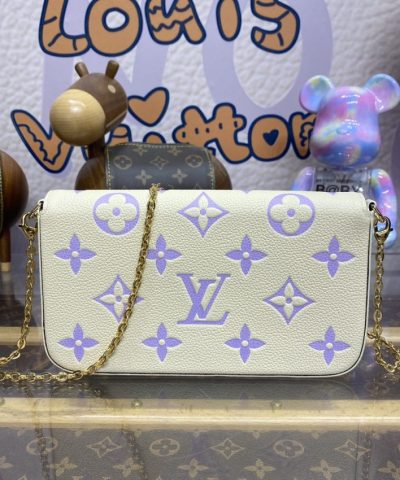 Replica Louis Vuitton Felicie Pochette White Purple - 1:1 premium replica handbag