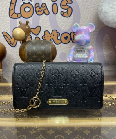 Replica Louis Vuitton Wallet On Chain Lily Black - 1:1 premium replica handbag