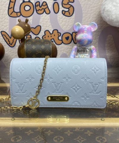 Replica Louis Vuitton Wallet On Chain Lily Sky Blue - designer handbag clone