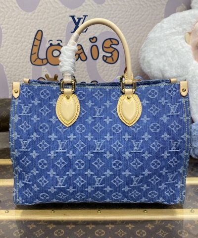 Replica LV Onthego Denim - top-grade luxury bag dupe