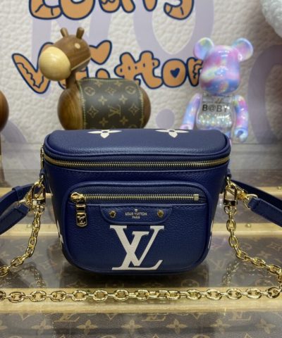 Replica Louis Vuitton Bumbag Mini Blue - premium superclone handbag
