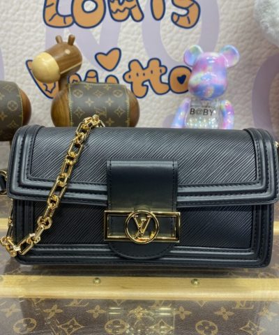 Replica Louis Vuitton Dauphine East West Black - 1:1 premium replica handbag