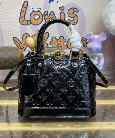 Replica Louis Vuitton Alma Bb Black Patent - elite factory replica handbag