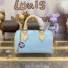 Replica Louis Vuitton Speedy Nano Blue Patent - 1:1 premium replica handbag