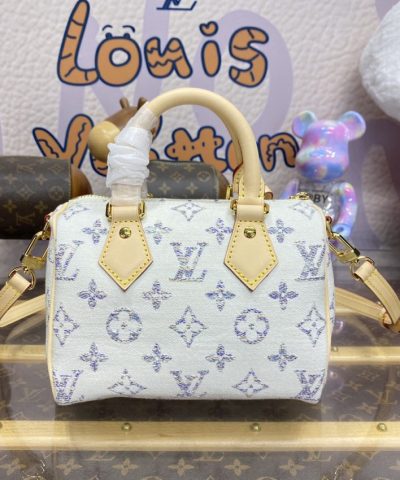 Replica Louis Vuitton Speedy Bandouliere 20 White Grey - 1:1 premium replica handbag