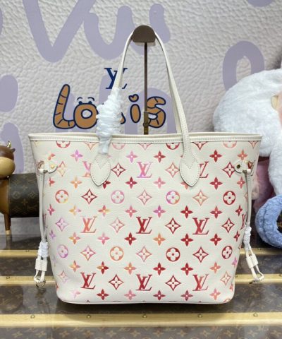 Replica Louis Vuitton Neverfull MM White Orange