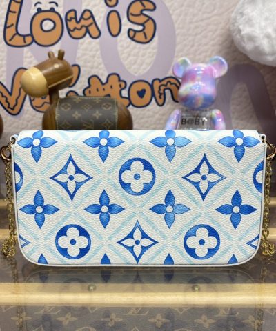 Replica Louis Vuitton Félicie Pochette Blue Pink
