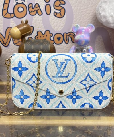Replica Louis Vuitton Félicie Pochette Blue Pink - premium superclone handbag