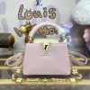Replica Loius Vuitton Capucines Pink Beige - premium superclone handbag