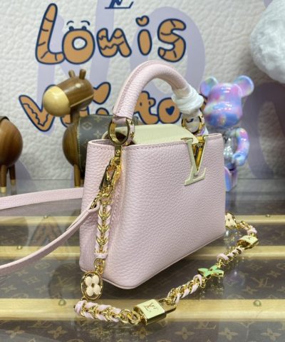 Replica Loius Vuitton Capucines Pink Beige