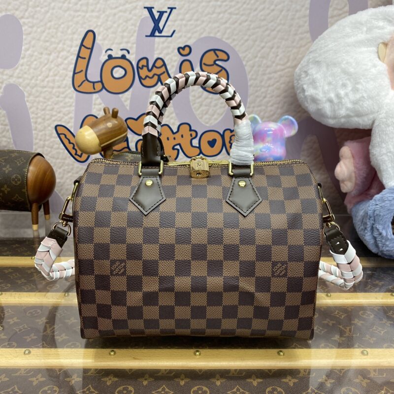 Replica Louis Vuitton Speedy Bandouliere 25 Brown Grid - high-end replica designer purse
