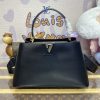 Replica Loius Vuitton Capucines Large Black Full - affordable luxury replica bag