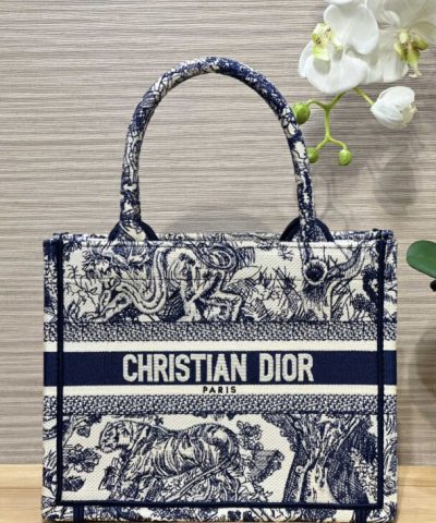 Replica Dior Tote Book Blue Tiger