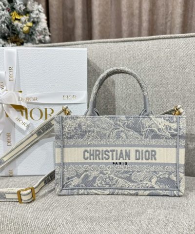 Replica Dior Tote Book Mini Grey Tiger